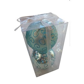 The Cloud Arcade Ltd Aqua Blue/Matt Baubles (10cm) - 2 Packs (4 x 10cm) - Christmas Bauble