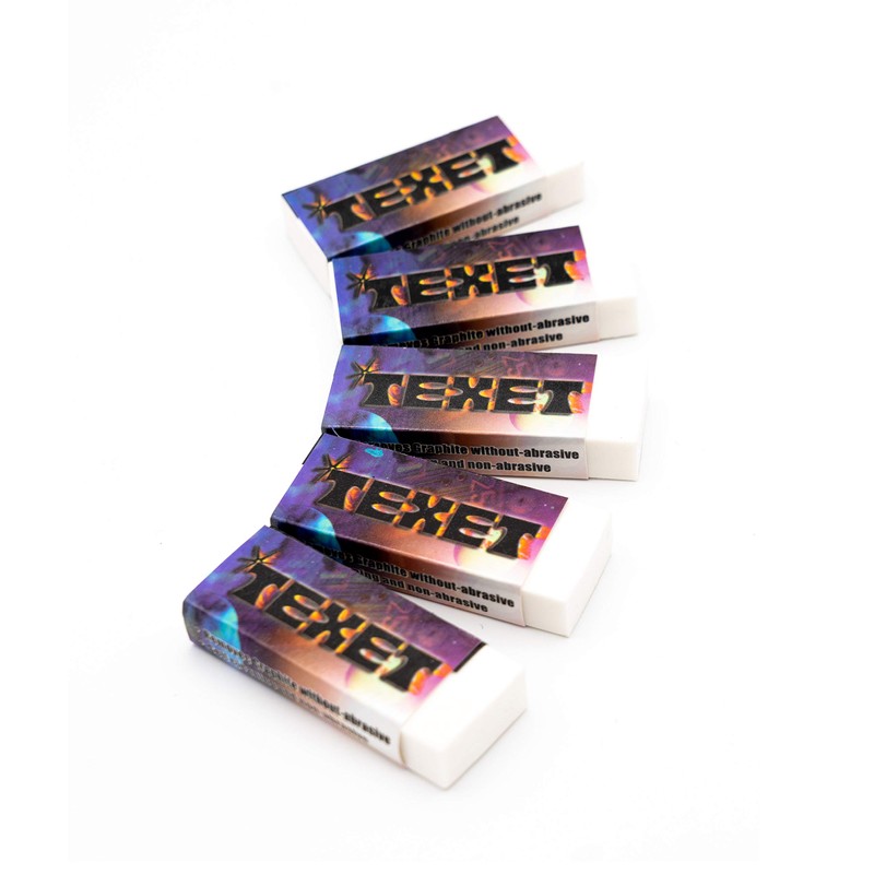 Texet Large White Plastic Pencil Erasers Rubbers - Pack of