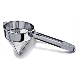 New Star Foodservice 34158 18/8 Stainless Steel China Cap Strainer, 12-Inch, Coarse Mesh