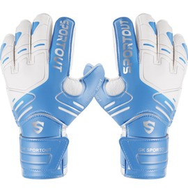 Teenagers and Adults, Children’s Goalkeeper Gloves with Finger Save, Anti-Slip, Granting of Strong Protection for Fingers, Black, 9