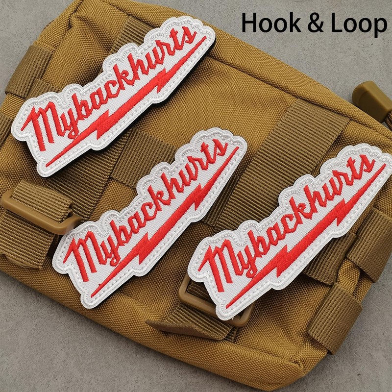 2 Pcs My Back Hurts Embroidered Patch, Funny Meme Embroidery