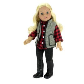 Sophia’s Buffalo Shirt & Herring Bone Vest Outfit for 18" Dolls