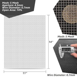AMZDEPOT 2 Pack 12"x24" Wire Mesh, 5 Mesh Crimped Stainless Steel Mesh, Never Rust Sturdy Metal Mesh Screen for DIY Projects, Vent, Cage, Garden, Window Screen, Filter Mesh