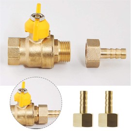 YINETTECH 2 Pcs 6mm to 1/4 Inch BSP Female Thread Barb Brass Fitting Connectors Hose Barbed Joint Adapter Coupler For Fuel Air Gas Water Oil