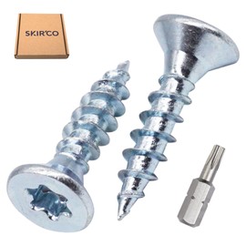 SKIR'CO (Pack of 100) 4.5 x 20mm Galvanised Steel Wood Screws Torx Head Countersunk Chipboard Screws Full Thread