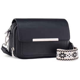 Roulens Damen Handy Umhängetasche, Vegan Leder Crossbody Bag Schultertasche mit Verstellbar Abnehmbar Breiter Gurt