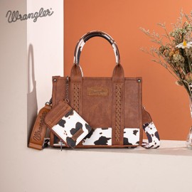 Wrangler Tote Bag for Women Top Handle Satchel Purse Boho Handbags LW-WG102-W8120S BR