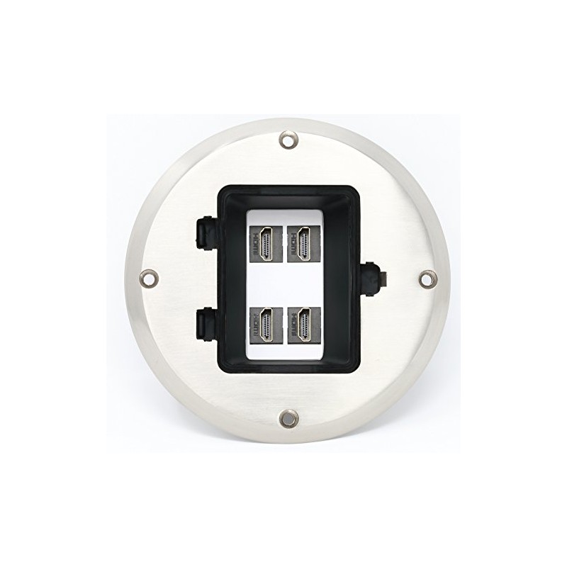 RiteAV - 4 Port HDMI 2.0 Floor Box - Stainless