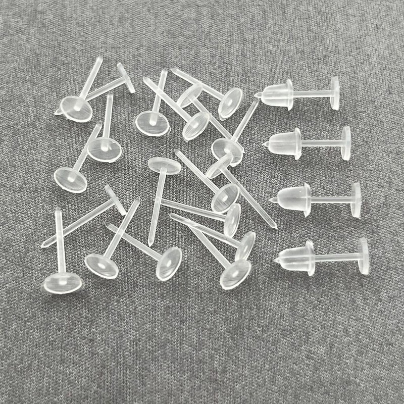 Invisible Earrings for Work, 300 Pairs Clear Plastic Earring Posts