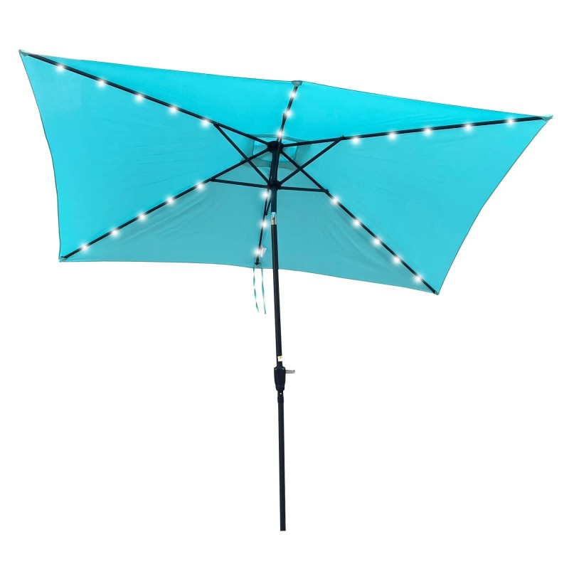 10 X 6.5t Rectangular LED Lighted Patio Umbrellas for Garden
