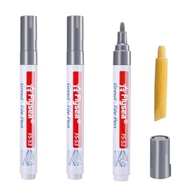 3 Stück Fugenstift Grau,Wasserfester Fugenmörtel Stift mit Ersatzspitze,Für Fliesenreparatur in Bad,Küche,Wand und Boden,Fliesenfugen Stift Zum Auffrischen und Aufhellen