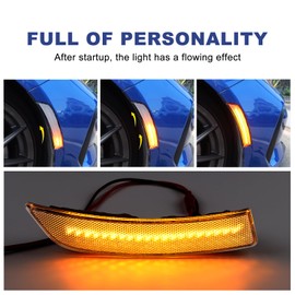 KUNGKIC Toyota GR86 ZN8 Subaru BRZ ZD8 2021 2022 2023 LED Flowing Type Side Marker Sequential Turn Signal IP67 Waterproof High Brightness Easy Installation Vehicle Specific Exterior Stylish Accessory