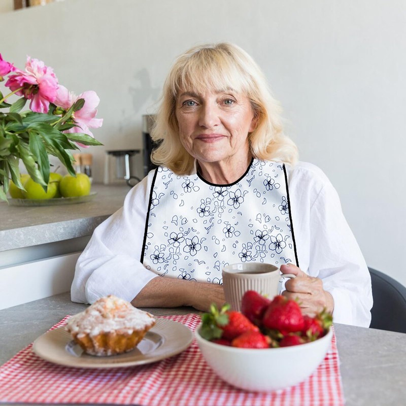 Lashua Lätzchen für Erwachsene, 2 Stück Schlabberlatz für Senioren, waschbar