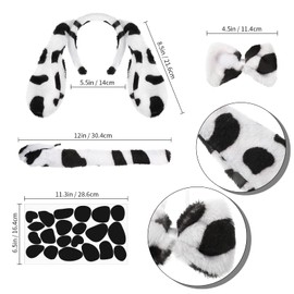 Boyiee Girl Dalmatian Costume Set Includes Dog Ears, Headband, Bowtie, Tail Long Sleeved Tutu Skirt(Adult Style, L Size)