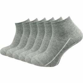 GAWILO Women's Quarter Socks (6 Pairs) | Breathable & Reinforced Short Socks | No Pressing Seam Over the Toes, lightgrey, 39 - 42
