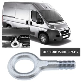 EMSea Car Tow Hook 1348135080 674417 Compatible with Relay Boxer Ducato 2006 Onwards Car Heavy Duty Short Towing Eye Hitch Bumper Trailer Ring Loop Car Accessories