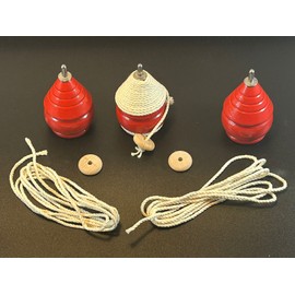 Trompo 3 Trompos de Madera Spinning Wooden Tops Made In USA