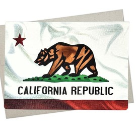 California Flag Greeting Card (1 Premium Card, 5X7 Inch) for Birthday, Thinking of You, and All Occasions - 865
