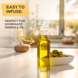 Praknu 12 Pack Square Glass Bottles with Screw Caps – 100ml/3.4 oz Set with Labels & Marker for Oils, Vinegar, Juice & Spirits – Airtight Seal, Dishwasher Safe