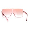 Womens Super Oversized Fashion Sunglasses Flat Top Square Translucent Frame