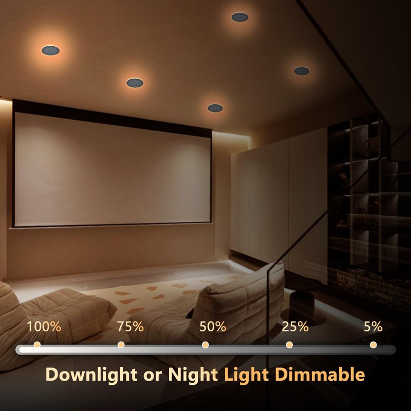 CycevSun 6 Pack 8 Inch LED Recessed Lights with Night