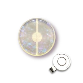 Golf Marker [Acetate Marker Looks Great on Hat and Turf] Product Name: #CHARM White Shell (White) #Glasses Material #Acetate 1.5 inches (37 mm) #Perfect Gift #Brighten Around Your Face #Attach to Hat