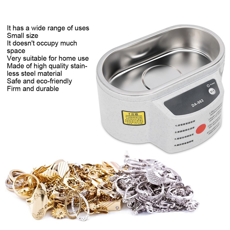 Rrofessional Dentures Ultrasonic Cleaning Machine Mini Household Eyeglasses Jewelry CleanerAU