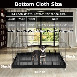 PJYuCien Rectangle Dog Playpen Bottom Pad - Fits 8 Panels 32" Width Metal Dog Playpen -64"x64" Size 600D Oxford Cloth Waterproof Playpen Bottom Pad (Note: Only Bottom Pad, No Playpen!!!)