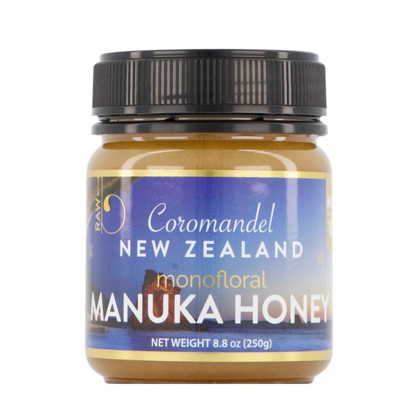 Manuka Honey New Zealand Superfood, frasco de 8 onzas de 100% crudo y puro MGO 185 (8+) Monoflora Manuka Miel de Nueva Zelanda, estante, sin gluten y amigable con paleo