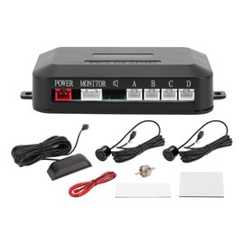 Hihaha Car Auto Vehicle Reverse Backup Radar System LED Distance Display Reverse Parking Sensors Distance Detection 2 Parking Sensors Black