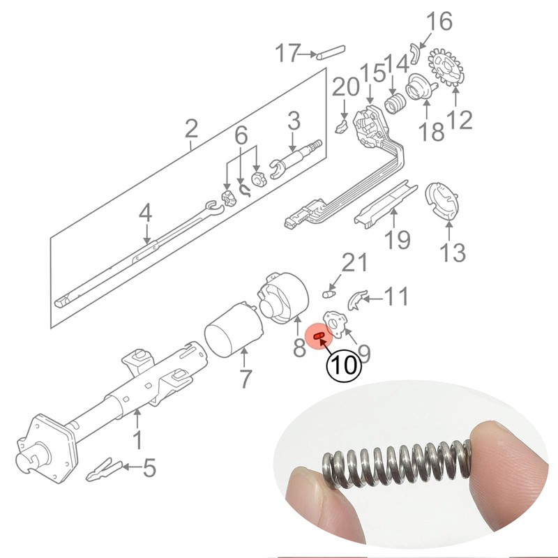 Motors Spring 7812853 Tilt Steering Automatic Shift Lever Steering Column