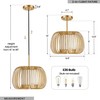 Gold Chandeliers Ceiling Light Fixture, 13.7" Modern Chandelier Drum Metal