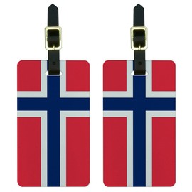 Graphics & More Norway Flag Luggage Tags Suitcase Carry-on Id, White