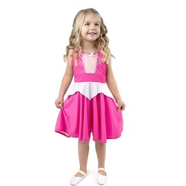 Little Adventures Sleeping Beauty Pink Princess Twirl Dress (X-Small Size 2) - Machine Washable Child Pretend Play and Party Dress with No Glitter