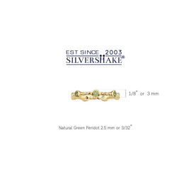Silvershake Natural Round Shape Green Peridot 14K Yellow Gold Plated 925 Sterling Silver Stackable Ring August Gemstone Birthstone Jewelry for Women Size 5