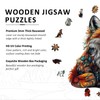 SECOGM Wooden Puzzles for Adults - Artistic Fox Wood Puzzles