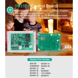 903106 G6 Furnace Control Circuit Board ICM2805A 624631 Replacement for Nordyne Miller Intertherm Gibson, Used with G3, G4, G5, G6, M2 and M3 Furnace Modules