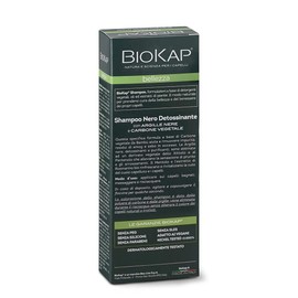 Biokap Black Detossinante 200 ml with Carbon and Tone Black Shampoo Cleansing Soothes Itching and Redness