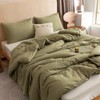 ROSGONIA Oversized King Comforter Olive Green, 3pcs(1 Comforter & 2