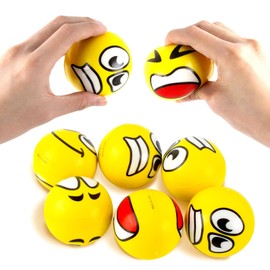 MUNSKT 6 Pieces Funny Face Squeeze Ball, Sensory Toy, Soothing Hand Movements for Children, Adults, Anxiety, Anxiety, Fidget Management