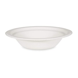 VEPATIM 50 Soup Bowls Salad Bowls Round Sugar Cane 400 ml Diameter 18 x 4 cm