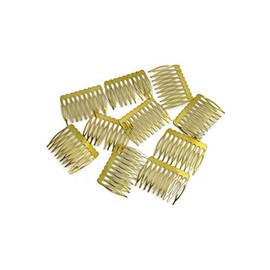 Metal Millinery or Veil Hair Comb 1 3/4" Wide Bronze - 10 Pieces - Gold