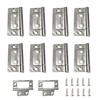JAKOUE 10 pcs Silver 1"*2"(25mm*51mm) Non-Mortise Door Hinges,Bifold Butt Hinges,Hidden