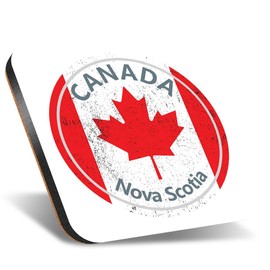 1 x Square Jumbo Size Coaster 12cm Nova Scotia Canada Flag Travel Holiday Cork Backed MDF Glossy Tea Coffee Accessory #59057