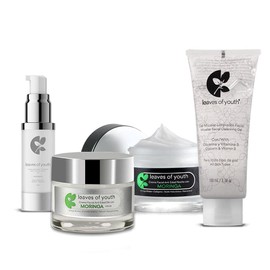 Kit Facial Antiarrugas, Antioxidante, Antienvejecimiento Cremas Hidratantes Da y Noche  Contorno de Ojos  Gel Limpiador  Con Moringa, cido Hialurnico 