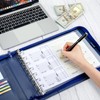 Smarpau 7 Ring PU Leather Check Binder with Zipper Pouch,