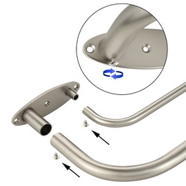 Room Darkening Wrap Around Double Curtain Rod Set,Extendable Metal Rod Set 1 Inches Front Rod and 5/8 Inches Rod for Window 48-84",Satin Nickel