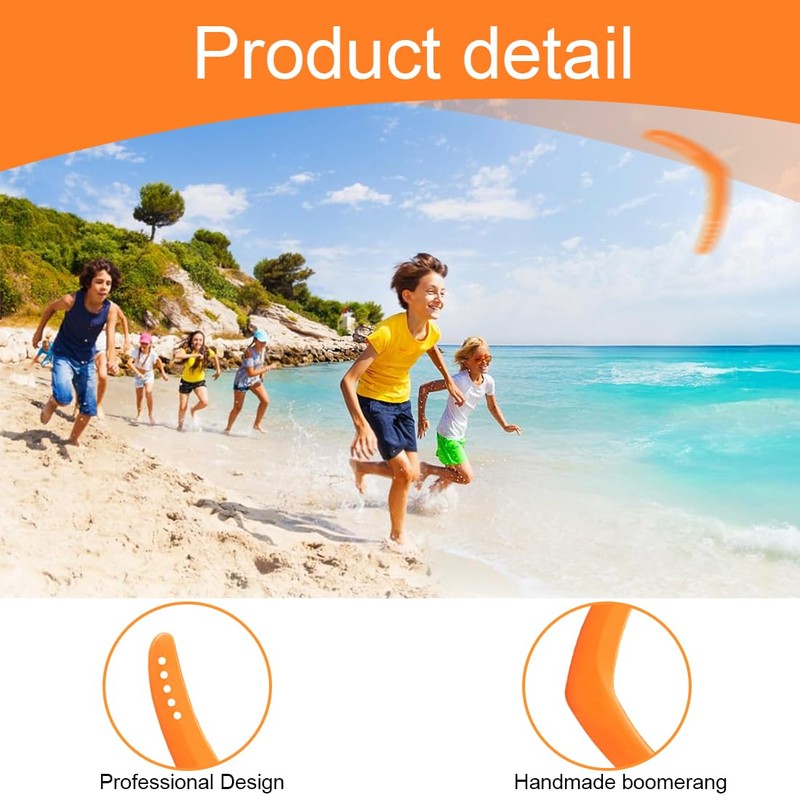 WUSJCOF 1 x Classic Throwing Game Soft Boomerang, Orange, V-Darts