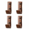 GHYTRIGEN 4 Pcs Leather Coat Hooks Wall Mount,Coat Hooks for