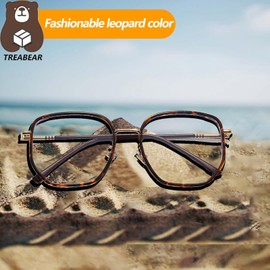 TREABEAR Blue Light Filter Glasses, Men's Glasses Without Prescription Men, Anti Blue Light Glasses, Blue Light Filter Glasses Women's Leopard, Glasses Women, Fashionable Glasses, Blue Light Blocker